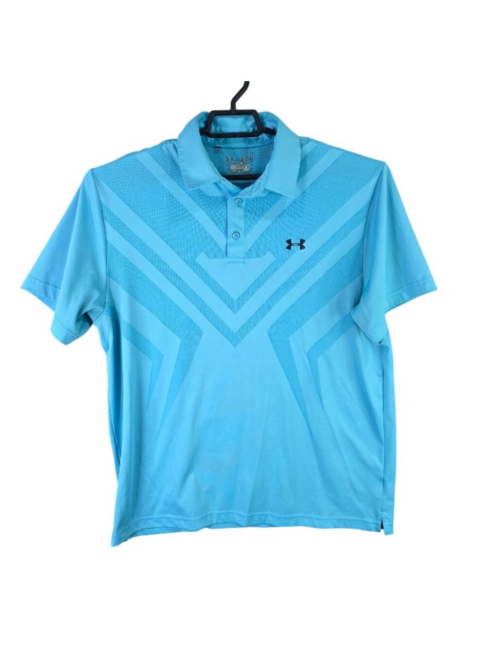 Mens Under Armour Blue Chevron Loose Fit HeatGear Polo Shirt Short Sleeve XL